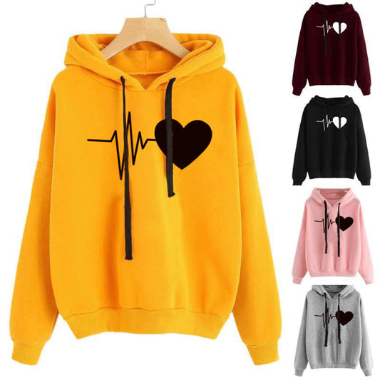 Heart Print Hoodie